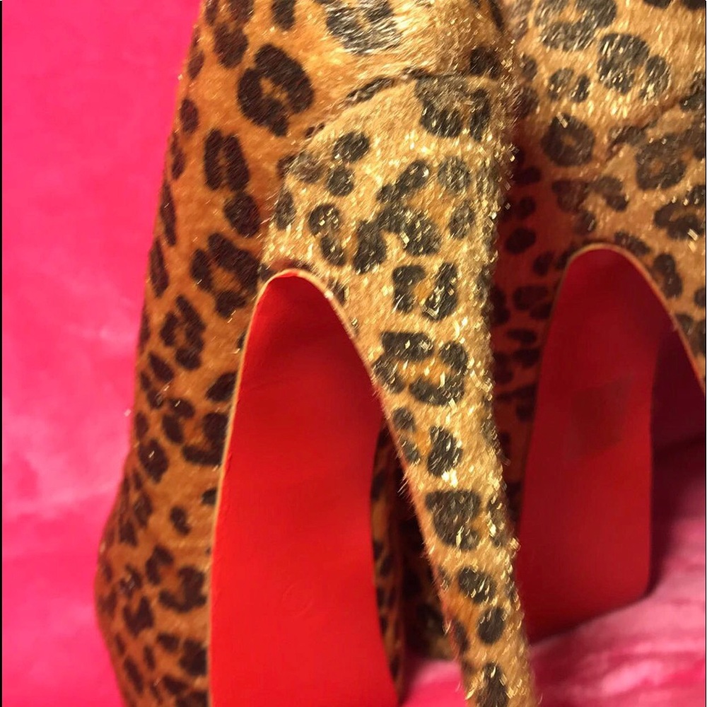 RED BOTTOMS HEELS CHEETAH PRINT